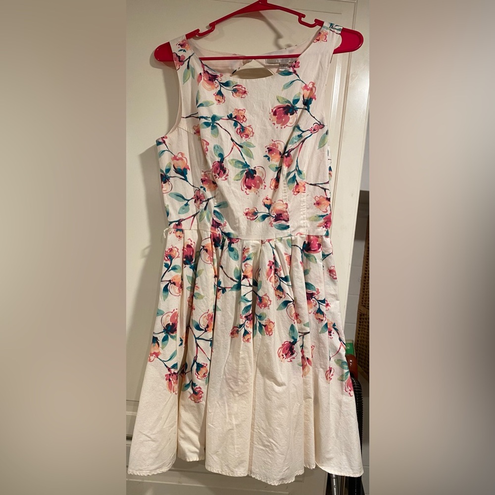 LC Lauren Conrad Pink and Blue Floral Dress size 6